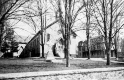 St. Mary's Church and Rectory, c. 1905, the first Roman Catholic Church in Newton, MA.