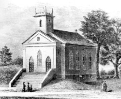 The Second Baptist Church, Newton Upper Falls, at Chestnut and Ellis Streets, before it was remodeled.