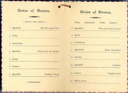 Pages 2 and 3 of the dance card, 1885