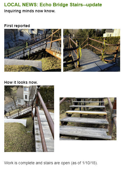 Echo Bridge Stair Repair