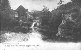 The Silk Mill Dam in 1905. From a postcard recently found in 2005 by Bonnie and Rick Pearson. 