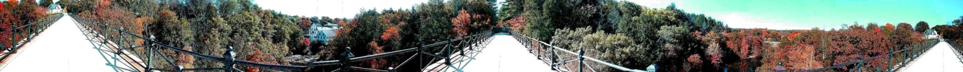 A panorama of Echo Bridge by Steve Clark, in Fall of 2000